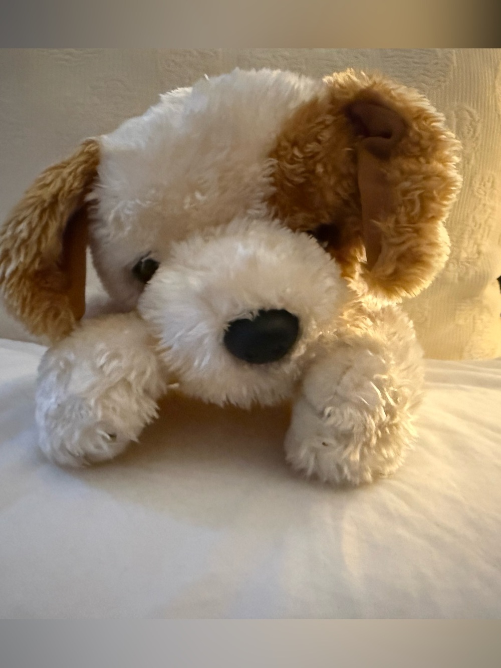 Ty “Scraps” Plush Puppy Dog Toy - Cream and Brown